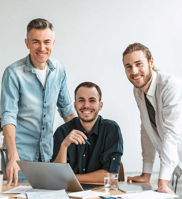 Rapid Eagle professionals collaborating in a bright meeting room